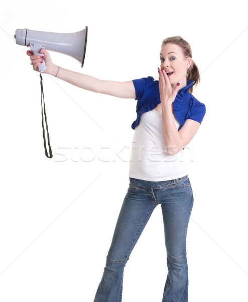 young woman with bullhorn Stock photo © clearviewstock