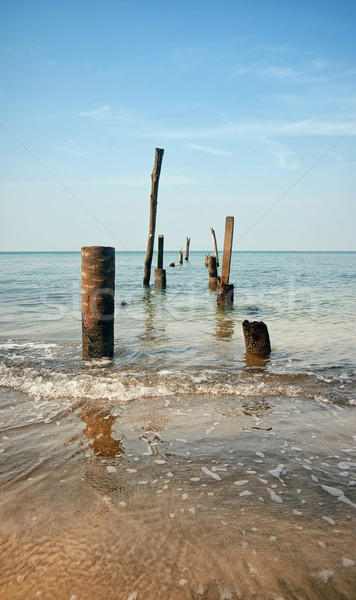 old jetty pillars in sea Stock photo © clearviewstock