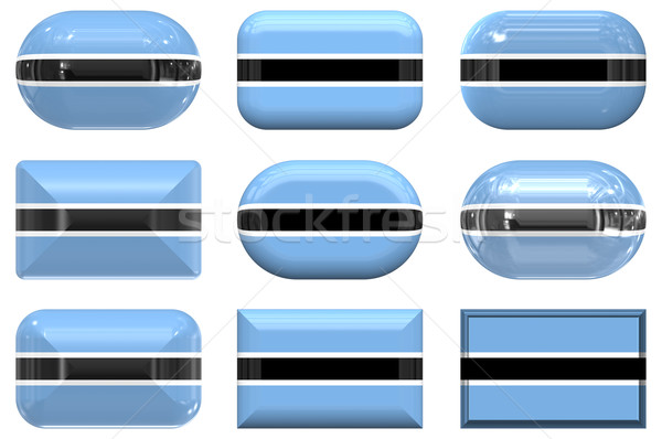 Dokuz cam düğmeler bayrak Botsvana Stok fotoğraf © clearviewstock