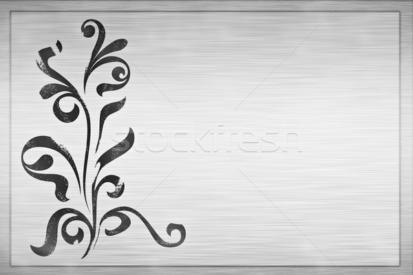 Floral Grunge Design groß Metall Plaque Stock foto © clearviewstock