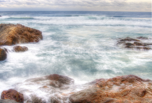 Foto stock: Puerto · agua · rocas · suave · marina · océano