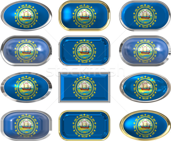 12 buttons of the Flag of New Hampshire Stock photo © clearviewstock