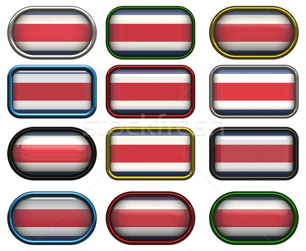 Doze botões bandeira Costa Rica fundo Foto stock © clearviewstock