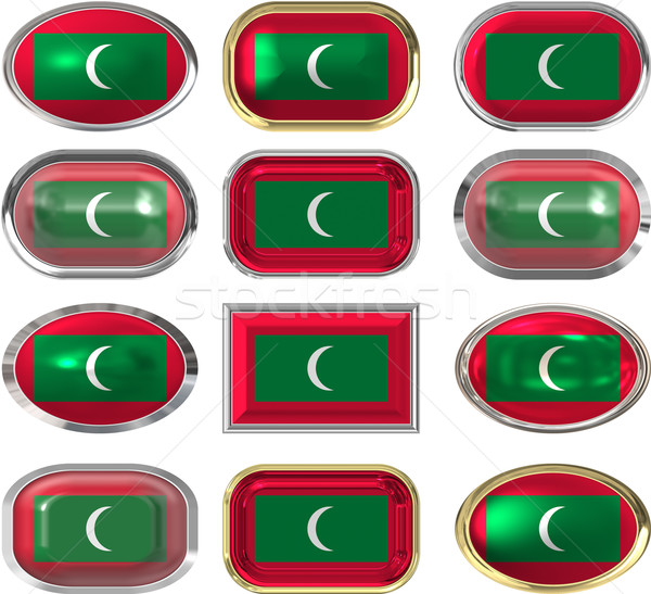 twelve buttons of the Flag of Maldives Stock photo © clearviewstock
