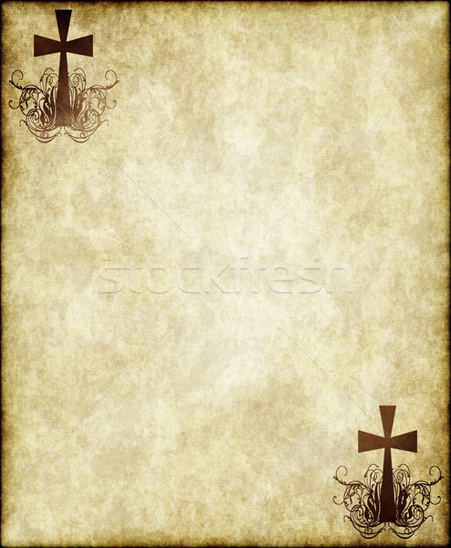 cross on old parchment Stock photo © clearviewstock