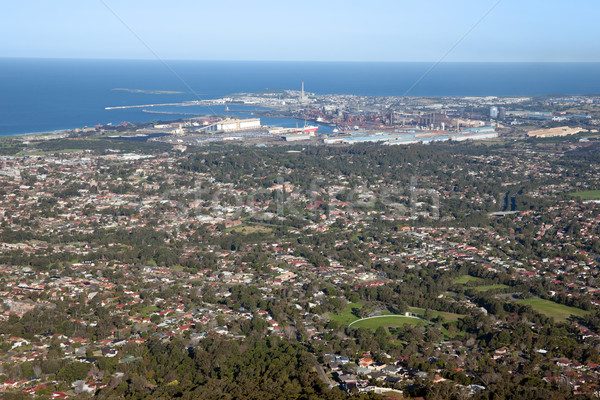 Város lefelé néz tenger városi ipar Stock fotó © clearviewstock