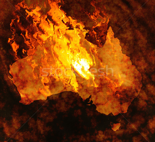 Ausztrália tűz térkép összes textúra absztrakt Stock fotó © clearviewstock