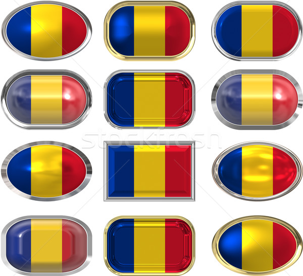 Zwölf Tasten Flagge Rumänien Stock foto © clearviewstock