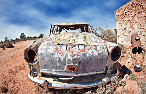 Foto stock: Carro · velho · deserto · imagem · longe