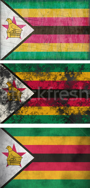 Groot afbeelding vlag Zimbabwe achtergrond vuile Stockfoto © clearviewstock