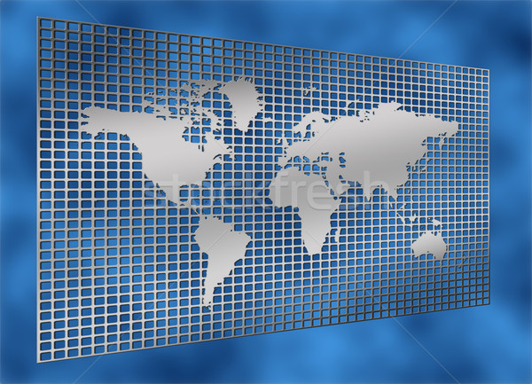 metal grid world map Stock photo © clearviewstock