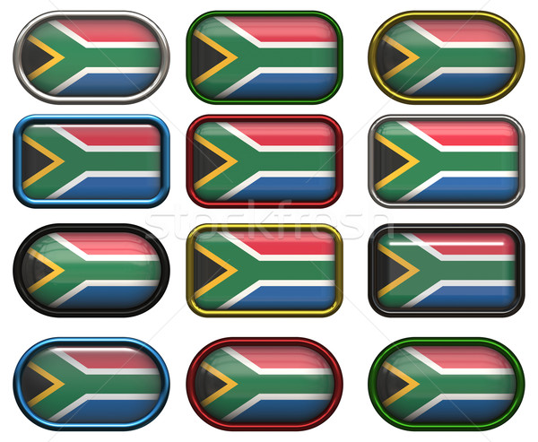 12 pulsanti bandiera Sudafrica dodici Foto d'archivio © clearviewstock