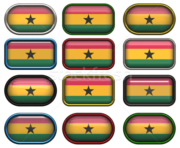 Tizenkettő gombok zászló Ghána Stock fotó © clearviewstock
