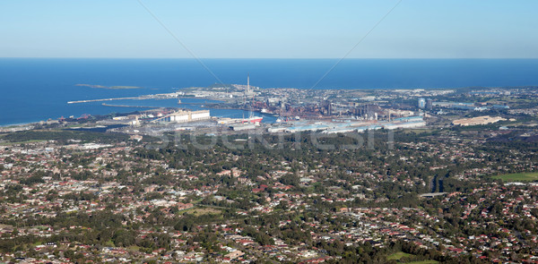 Stadt Blick nach unten Meer städtischen Industrie Stock foto © clearviewstock
