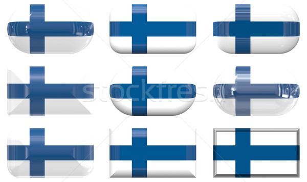 Stock fotó: Kilenc · üveg · gombok · zászló · Finnország