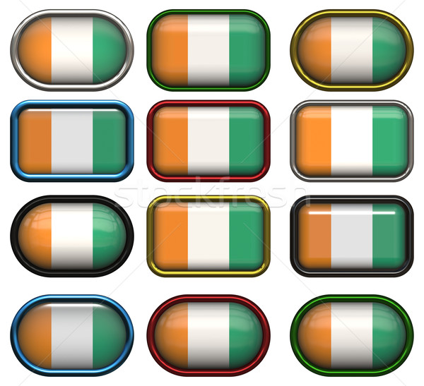 twelve buttons of the Flag of Cote d'Ivoire Stock photo © clearviewstock