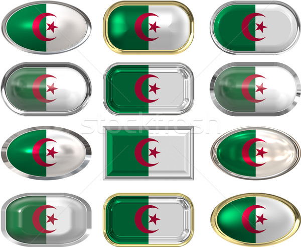 Zwölf Tasten Flagge Algerien Stock foto © clearviewstock