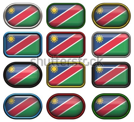 nine glass buttons of the flag of nambia Stock photo © clearviewstock