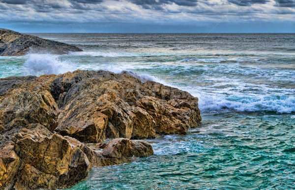 Kövek tenger képzőművészet kép erős óceán Stock fotó © clearviewstock