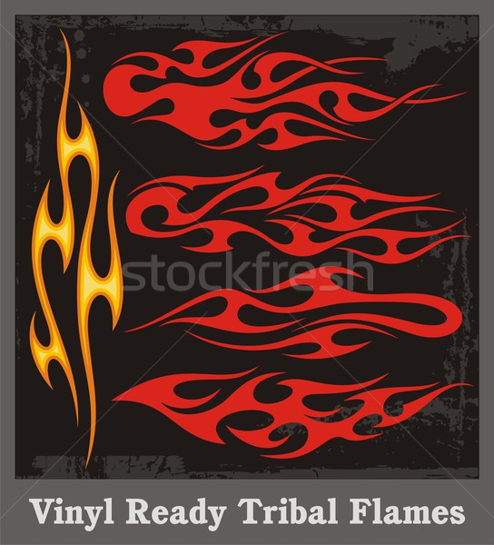 Vinyl bereit tribal Flammen Vektor Grafiken Stock foto © clipart_design