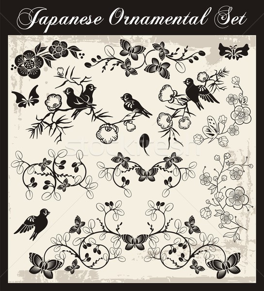 Vektor Set traditionellen japanisch Ornamente orientalisch Stock foto © clipart_design