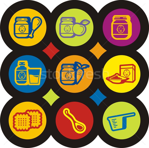 ребенка иконки продовольствие здоровья обеда мальчика Сток-фото © clipart_design
