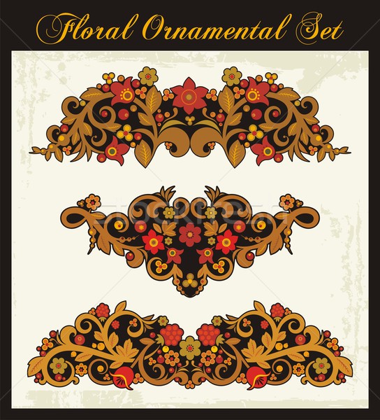 Vector floral ornamental set in Russian traditional style. Stock photo © clipart_design