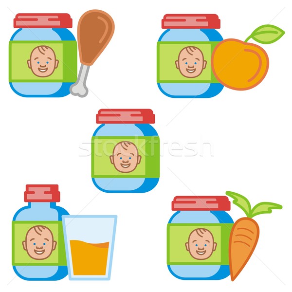 Baby Symbole Essen Obst Gesundheit Abendessen Stock foto © clipart_design