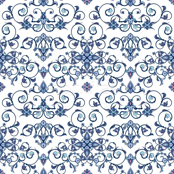 Vector seamless ornament wallpaper, retro background in vintage style. Stock photo © clipart_design
