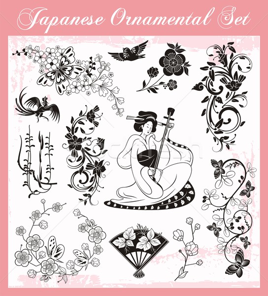 Vektor Set traditionellen japanisch Ornamente orientalisch Stock foto © clipart_design