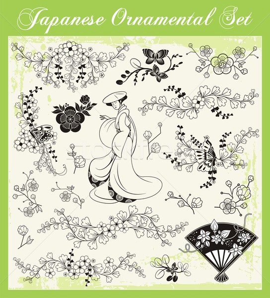 Vector ingesteld traditioneel japans ornamenten Stockfoto © clipart_design