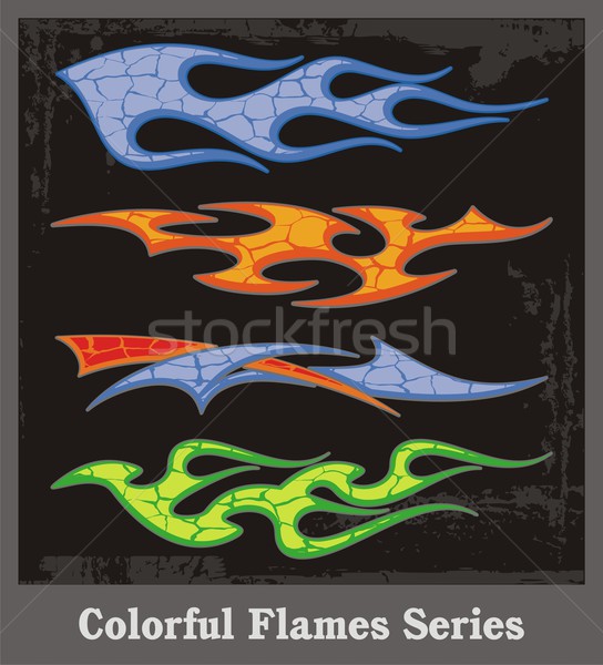 Farbenreich Flamme Fahrzeug Grafiken Grunge Muster Stock foto © clipart_design