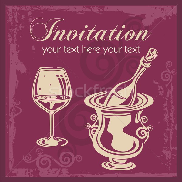 Wein Vektor groß Party Einladungen Karten Stock foto © clipart_design