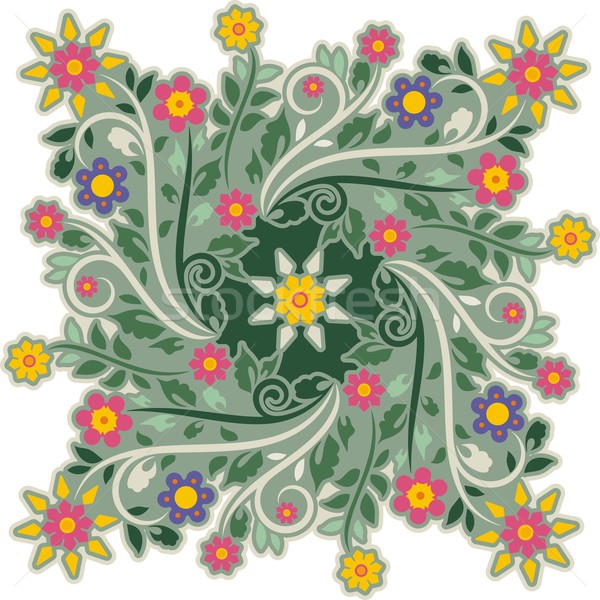 Vektor Kreis Ornament Jahrgang Stil Blume Stock foto © clipart_design