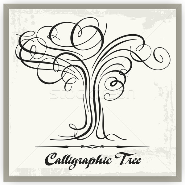 Vektor fa illusztráció kitűnő kalligrafikus stílus Stock fotó © clipart_design