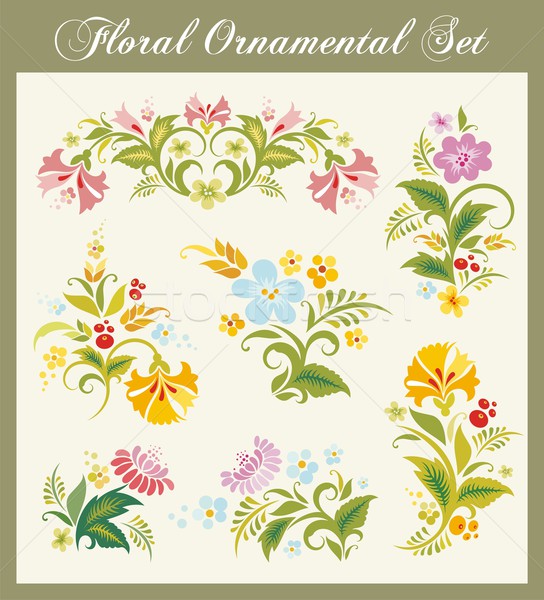 Vektor floral dekorativ Set traditionellen Stock foto © clipart_design