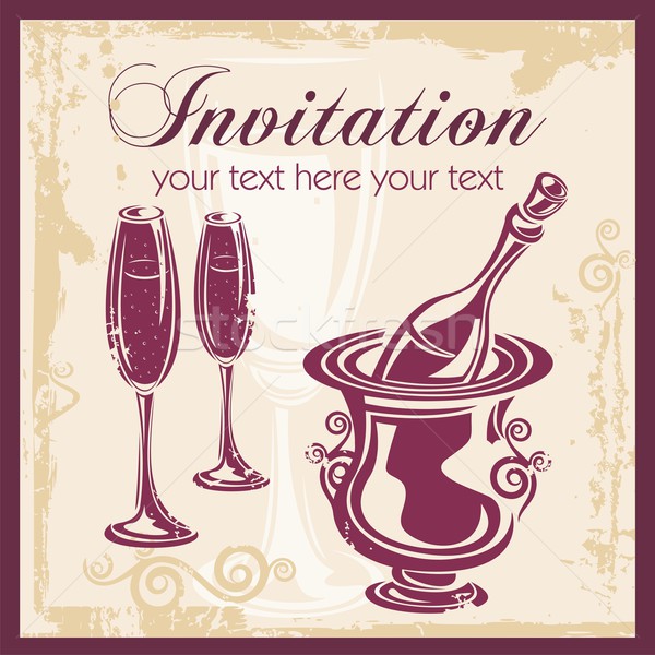 Vino vettore party inviti carte Foto d'archivio © clipart_design