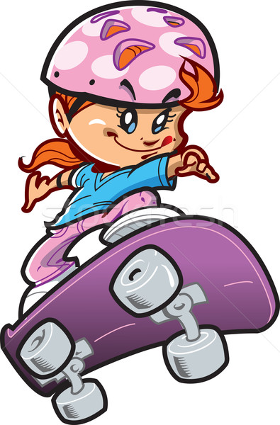 Andar de skate menina difícil atitude legal Foto stock © ClipArtMascots