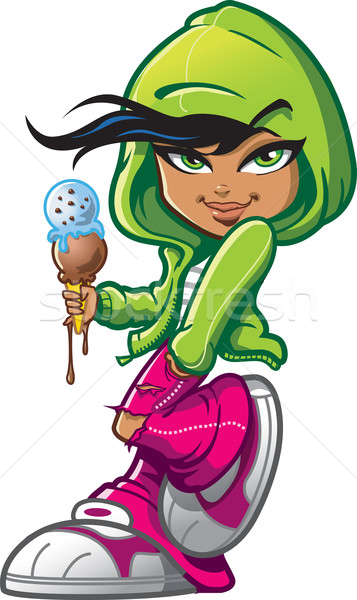 Girl With Ice Cream Cone Stock photo © ClipArtMascots