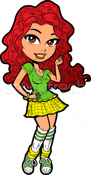 Félénk tini szoknya csinos ír vörös hajú nő Stock fotó © ClipArtMascots