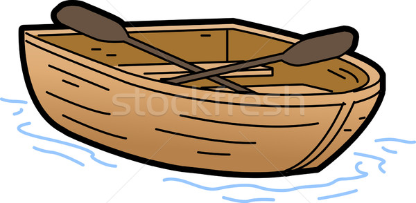 Evezős csónak illusztráció víz fa óceán csónak Stock fotó © ClipArtMascots