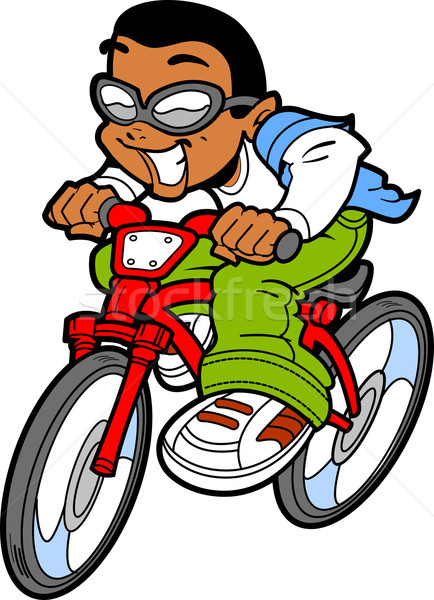Zdjęcia stock: Jazda · konna · rowerów · szczęśliwy · etnicznych · chłopca