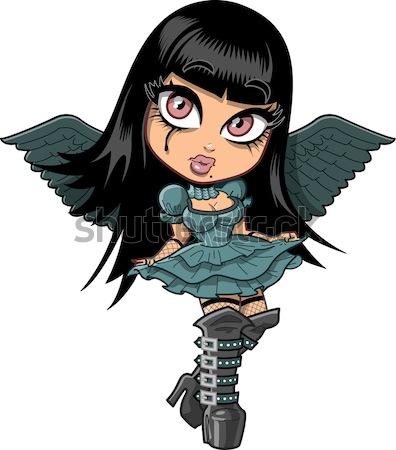 Shy Goth Girl Stock photo © ClipArtMascots