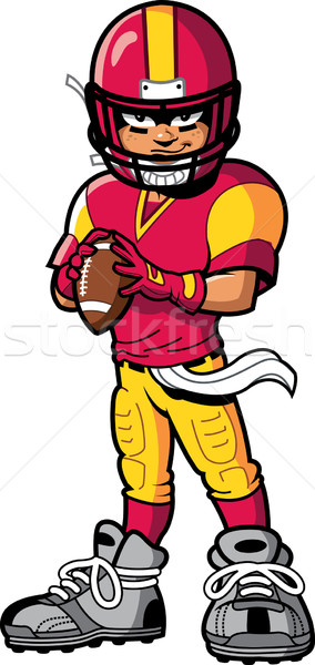 Futballista hideg szívós amerikai mosoly hozzáállás Stock fotó © ClipArtMascots