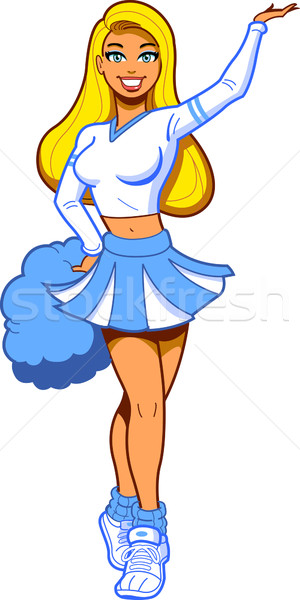 Pretty Blonde Cheerleader Stock photo © ClipArtMascots