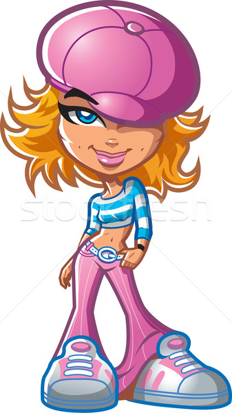 Stylish Girl With Funky Hat Stock photo © ClipArtMascots