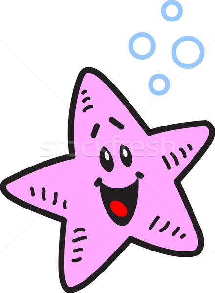 Heureux starfish souriant bulles océan star [[stock_photo]] © ClipArtMascots