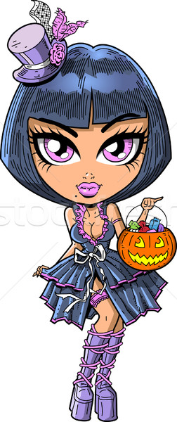 Trick Or Treat Goth Girl Stock photo © ClipArtMascots