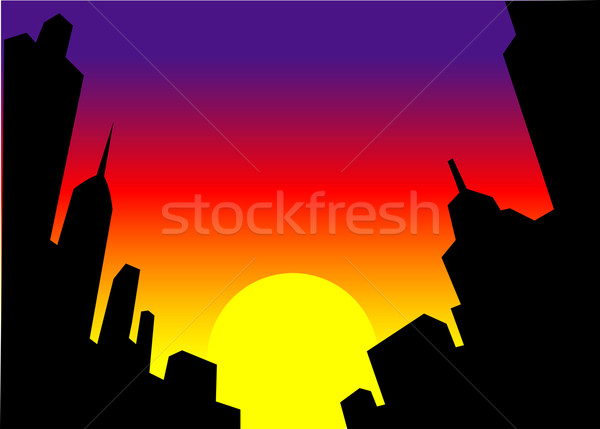 Coucher du soleil silhouette ciel livre fond [[stock_photo]] © ClipArtMascots