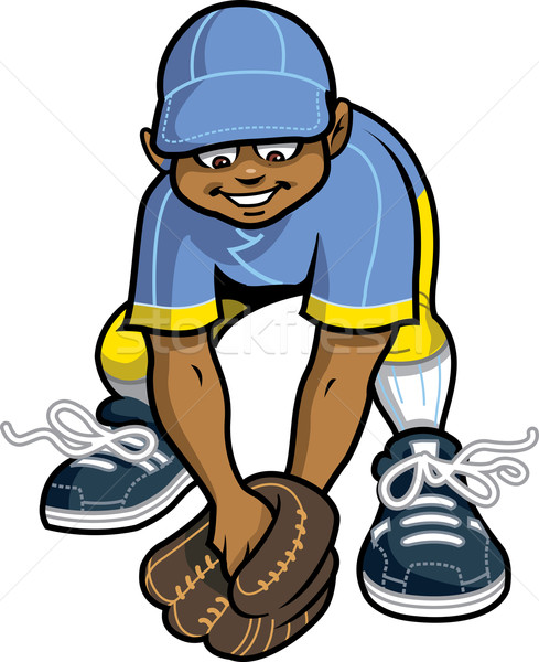 Heureux baseball softball peu ligue prêt [[stock_photo]] © ClipArtMascots